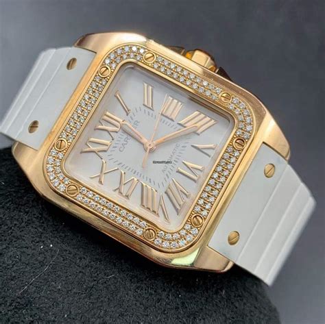 santos cartier automatic|cartier santos 100 diamond bezel.